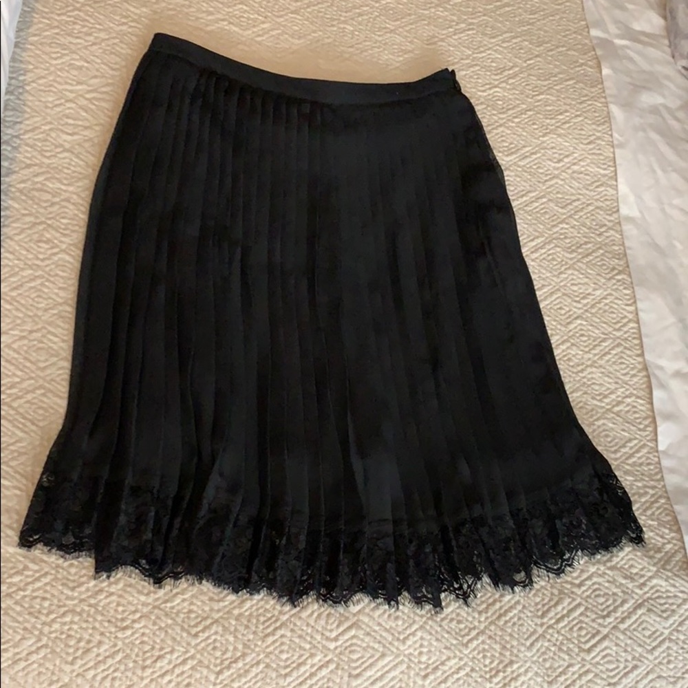 Pleated Lace Trim Skirt